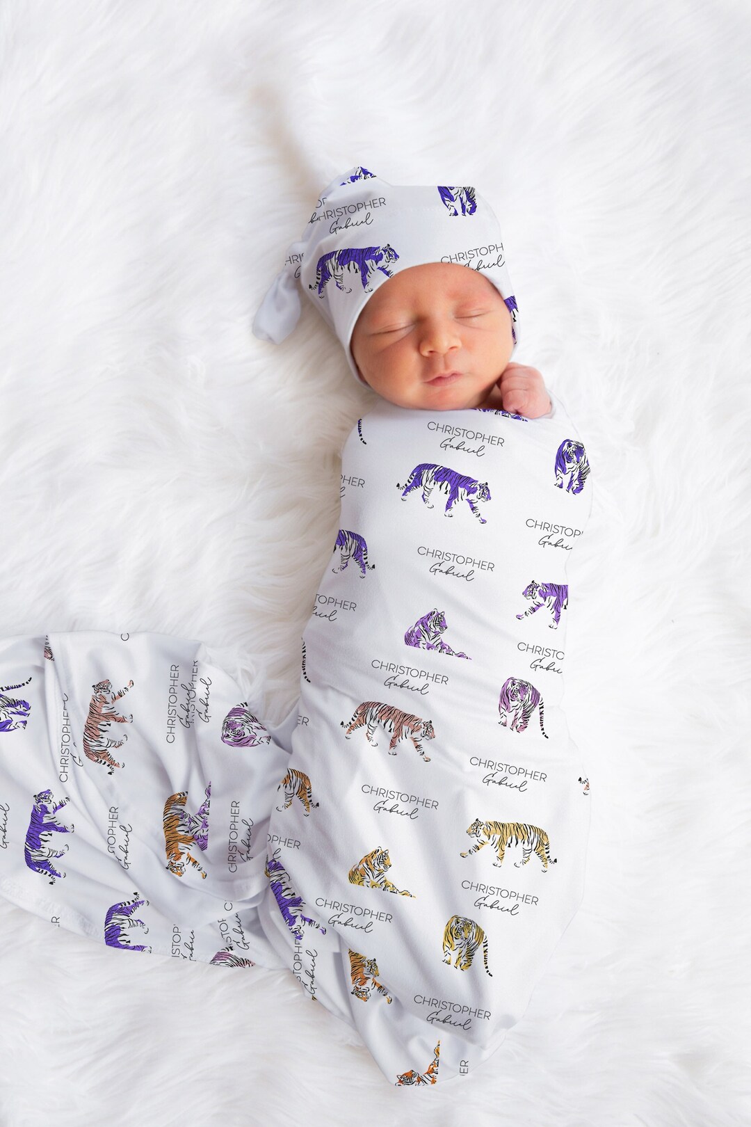Custom Tiger Blanket, Personalized Tiger Blanket, Tiger Baby Blanket
