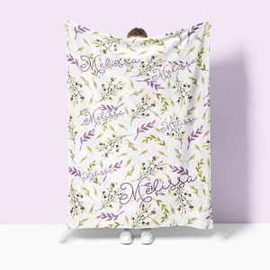 Floral Customized Baby Blanket | Baby Shower Gift | Custom Baby Blanket | Personalized Baby | Baby Gift | Name Blanket | Floral Blanket