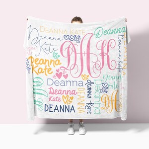 Couverture personnalisée pour bébé, monogramme personnalisé, couverture pour bébé fille, couverture personnalisée pour bébé, couverture à emmailloter, prénom