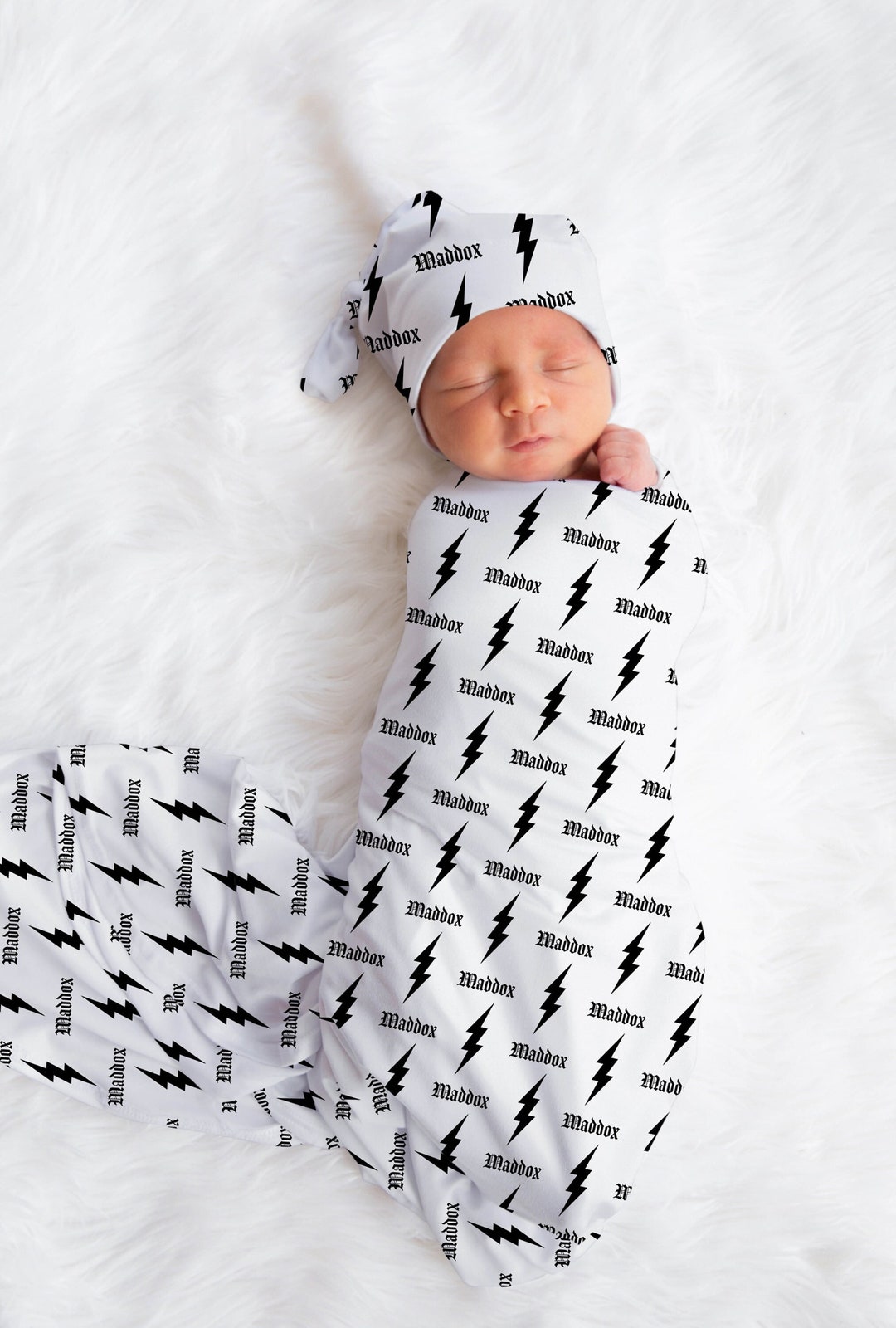 Personalized Bolt Blanket, Custom Baby Shower Gift, Lightning Bolt