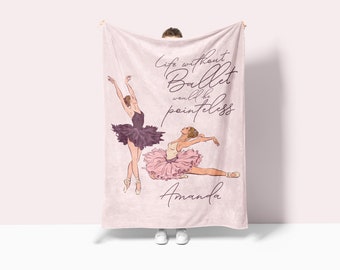 Ballet Blanket, Ballerina Blanket, Ballerina Throw Blanket, Ballet Dancer, Custom, Personalized, Girls, Gift, ballet bedding