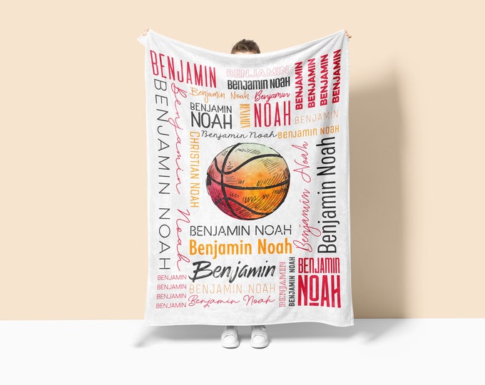 Custom Basketball Blanket, Custom Basketball Throw, Personalized Basketball Gift, Basketball Fan Gift, Basketball Gift, Gift for Boy