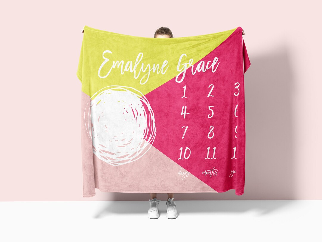 Baby Milestone Blanket Baby Blanket Baby Monthly Blanket Baby Shower