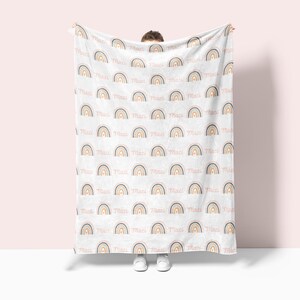 custom blanket rainbow baby name blanket personalized blanket rainbow blanket swaddle blanket baby blanket