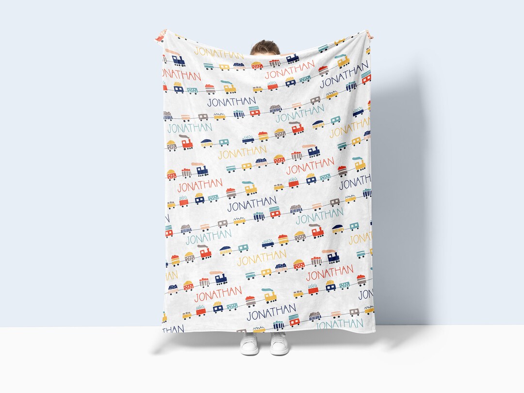 Train Blanket, Custom Blanket, Train Personalized Blanket, Baby Blanket