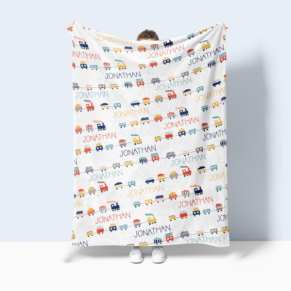 train blanket, custom blanket, train personalized blanket, baby blanket, fleece blanket, blanket with name, swaddle blanket