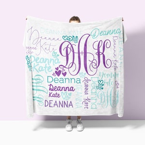 Couverture personnalisée pour bébé, monogramme personnalisé, couverture pour bébé fille, couverture personnalisée pour bébé, couverture à emmailloter, prénom