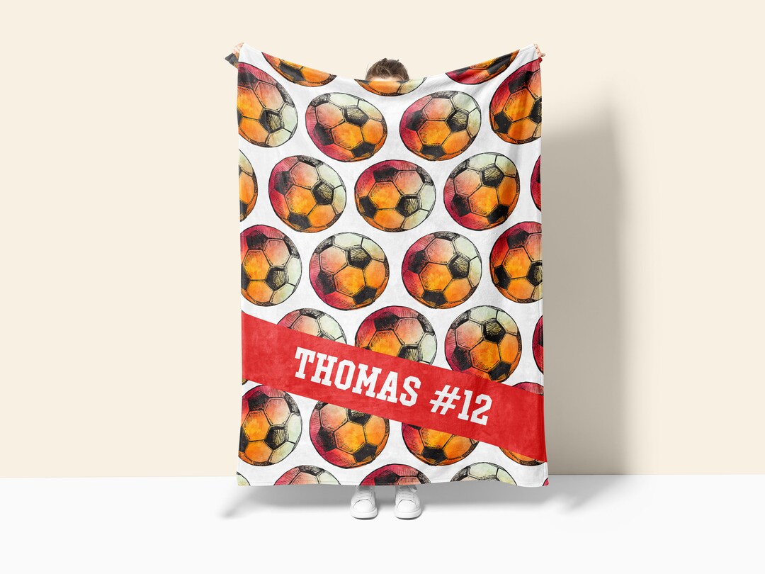 Custom Soccer Blanket, Custom Soccer Throw, Personalized Soccer Gift