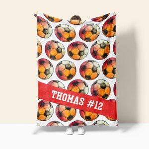 Custom Soccer Blanket Custom Soccer Throw Personalized Soccer Gift Soccer Fan Gift Soccer Team Blanket Travel Team