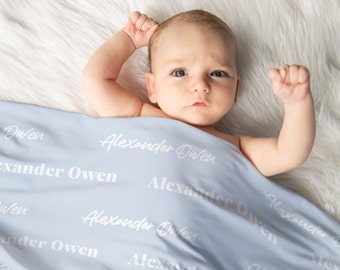 Adorable Personalized Baby Name Swaddle Blanket - Customizable Baby Shower Gift for Newborn Coming Home from the Hospital