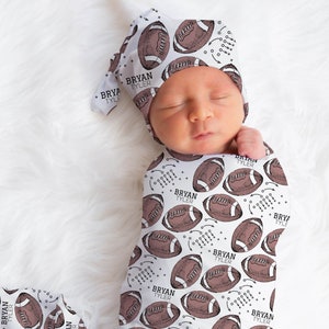 Football Swaddle Baby Name Swaddle Name Swaddle Blanket Baby Boy Personalized Swaddle Custom Swaddle Blanket Parent Gift For Newborn