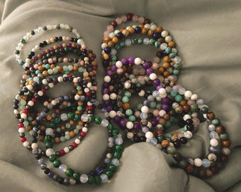 Crystal Intention Bracelets | Handmade Gemstone Stretch Bracelets in 4mm & 6mm
