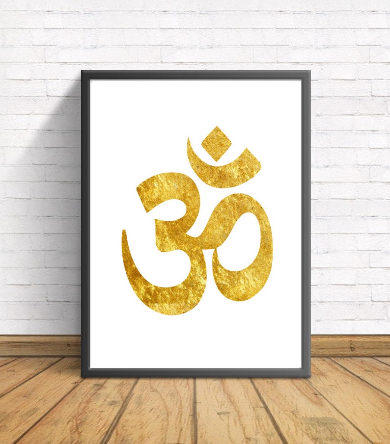 Yoga Lotus Flower Gold Foil Print Vintage Foil Rose Gold Wall Art