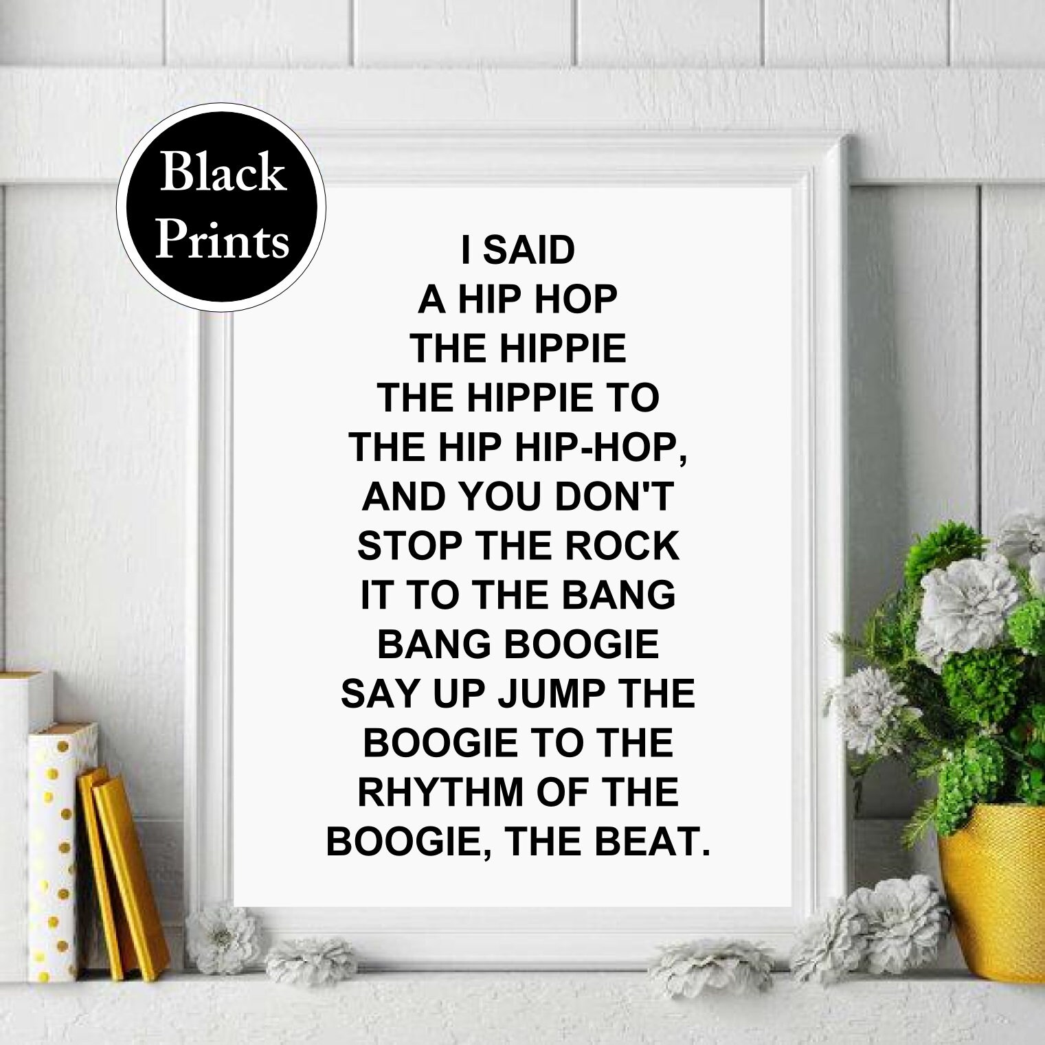 Rappers Delight Lyrics Wall Print Wall Art Home Print Etsy