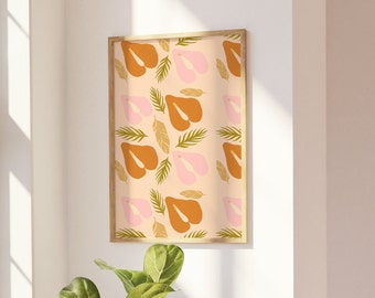 Pink and Copper Anthurium Wall Print, Botanical Wall Print, Anthurium Wall Print, Terracotta Art Print