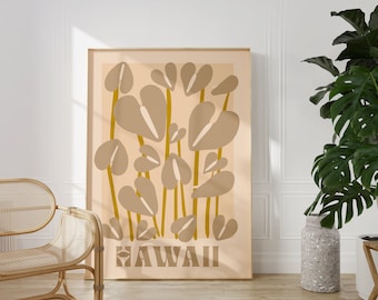 Anthurium Hawaii Art Print, Anthurium Plant, Beige Wall Art, Cute Beige Wall Art, Modern Plant Wall Art, Abstracts Floral Wall Art