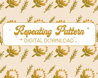 Beige Protea Digital Download Seamless Pattern - Hawaii Surface Pattern, Protea Pattern, Tropical Plant Pattern design, Hawaii Plant design