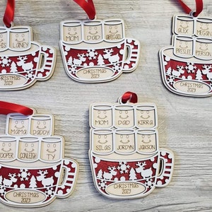 Marshmallow Christmas Ornament Personalized