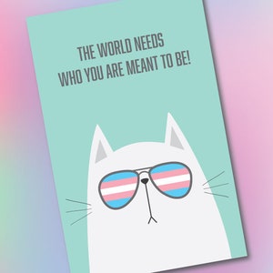 Carte transgenre, Carte de vœux, Téléchargement numérique, Carte papier, Soutien trans, LGBTQ, Soutien LGBTQ, Cartes d'encouragement, Au Canada