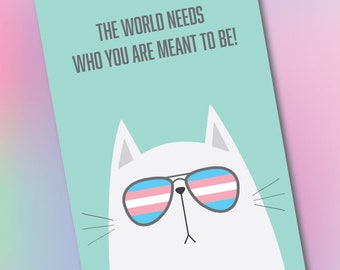 Transgender Card, Greeting Card, Digital Download, Paper Card, Trans support, LGBTQ, LGBTQ Support, Cards Encouragement, In Canada