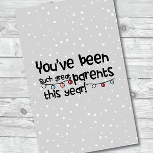 Carte de Noël pour parents, carte de vœux drôle, carte pour parents, maman et maman, papa et papa, téléchargement numérique, carte papier, carte sarcastique