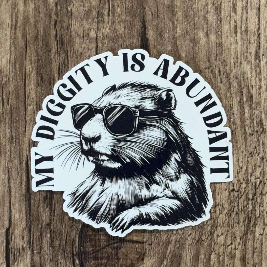 Diggity Sticker, Capybara Sticker, Cute Capybara Sticker, Vintage ...