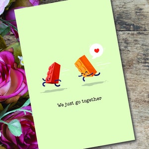 Funny Valentine Card, Valentine's Day, Love, Cute, Card For Her, Card For Him, Couples, Building Blocks, Digital Download, Paper Card