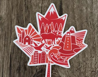 Canada Sticker, Souvenir Sticker, Die Cut, Laptop Sticker, Sticker Cute, Gift for him, Gift for her, Canadian, Rocky Mountains