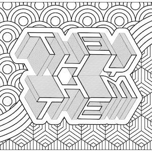 Pronoun Colouring, Pride Coloring, Printable Colouring Page, Printable Coloring, LGBTQ Coloring, Pride Colour, Digital Download, They Them