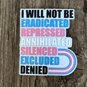 Autocollant de soutien transgenre, autocollant effacé, autocollant drapeau trans, autocollant transgenre, autocollant LGBTQ, autocollant Tik Tok, autocollant trans allié