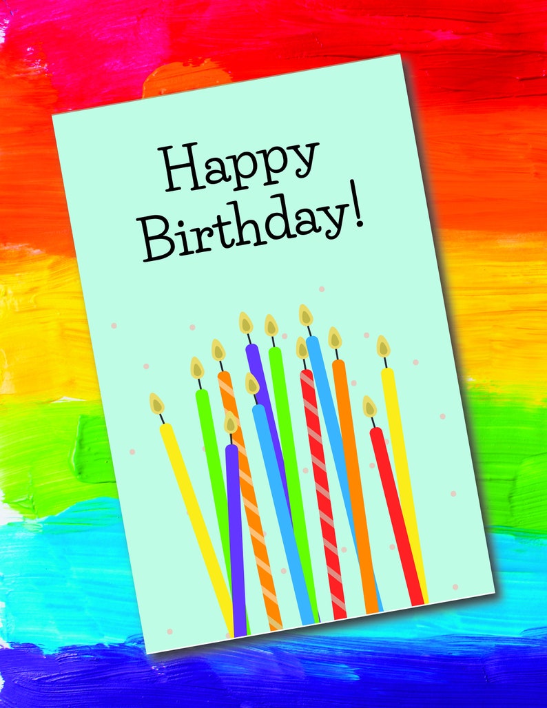 LGBTQ Birthday Greeting Card / Physical or Digital Download | Etsy