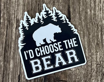 Team Bear Sticker, Choose the Bear sticker, Team Bear, Tik Tok Sticker, Bear Sticker, Vintage look bear Sticker