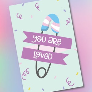Carte transgenre, Carte de voeux, Téléchargement numérique, Carte papier, Support trans, Carte trans, Carte LGBTQ, Support LGBTQ, Au Canada