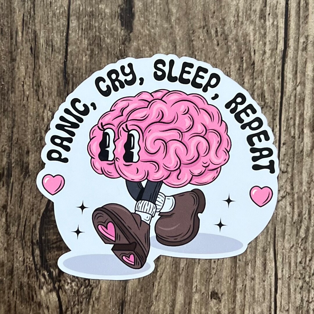 Panic Attack Sticker Panic Attack Sticker, Sticker, Brain, Die Cuts, Laptop Sticker, Sticker ...