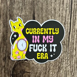 Fuck it Era Sticker, Era Sticker, Cute Cat, Die Cuts, Laptop Sticker, Sticker Cute, Cadeau pour lui, Cadeau pour elle, Santé mentale, Amoureux des chats