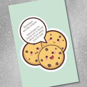 Cartes d'anniversaire, carte de voeux, carte papier, téléchargement numérique, carte d'anniversaire drôle, au Canada, amateur de biscuits, carte d'anniversaire