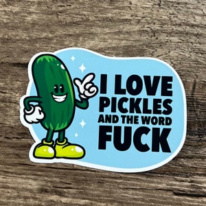 Sticker cornichon, sticker I love cornichons, sticker baise, amateur de cornichons, cadeau amateur de cornichons, cadeau pour lui, cadeau pour elle, cadeau pour ami