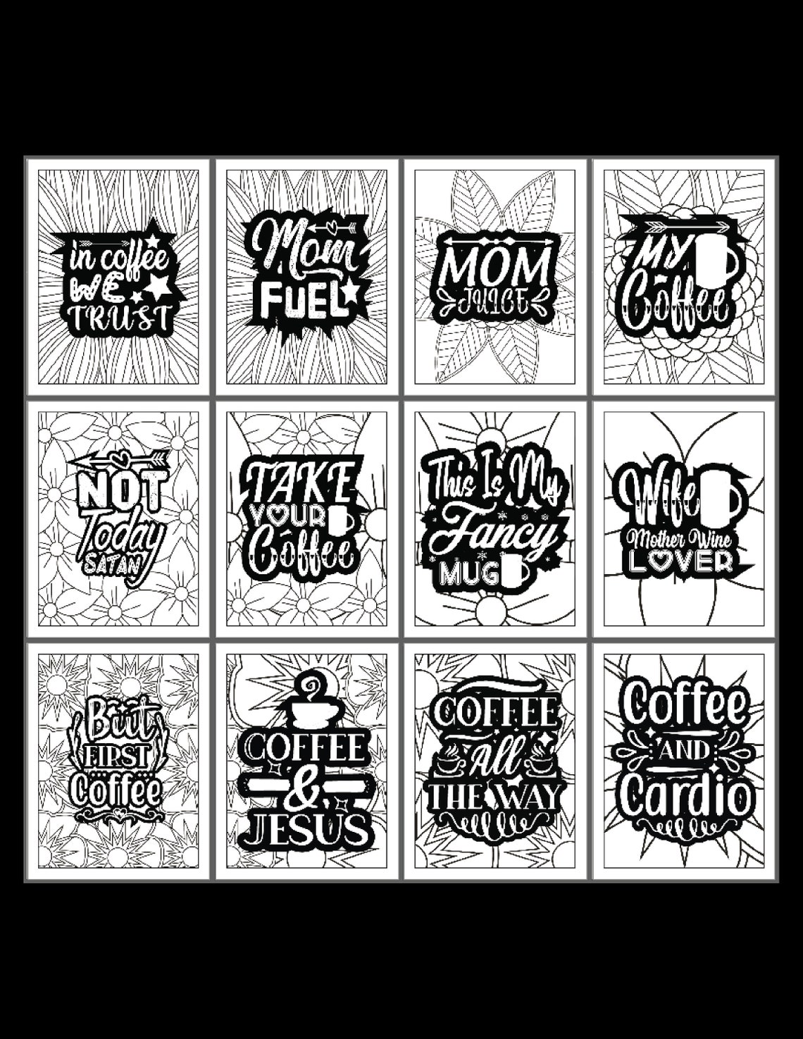 Coffee Coloring Page Printable Coloring Pages Digital - Etsy