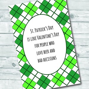 Carte de Saint-Patrick, carte de voeux, carte papier, téléchargement numérique, Saint-Patrick, losanges, trèfle, Luck of the Irish, Luck