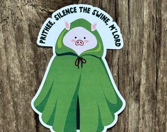 Quiet Piggy Sticker, Trump Sticker, Pig, Sticker, USA Politics, M Lord Sticker, Piggy Sticker, Quiet Sticker, Silence the Swine