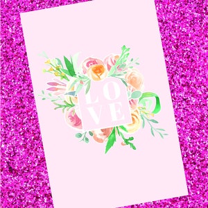 Cadre LOVE, carte de la Saint-Valentin, Saint-Valentin, amour, mignon, carte pour elle, carte pour lui, couples, téléchargement numérique, carte en papier