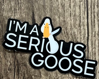 Serious Goose Sticker, Goose Sticker, Goose with knife, Funny Sticker, Water Proof, Water Bottle Sticker, Gift for her, Gift for Him