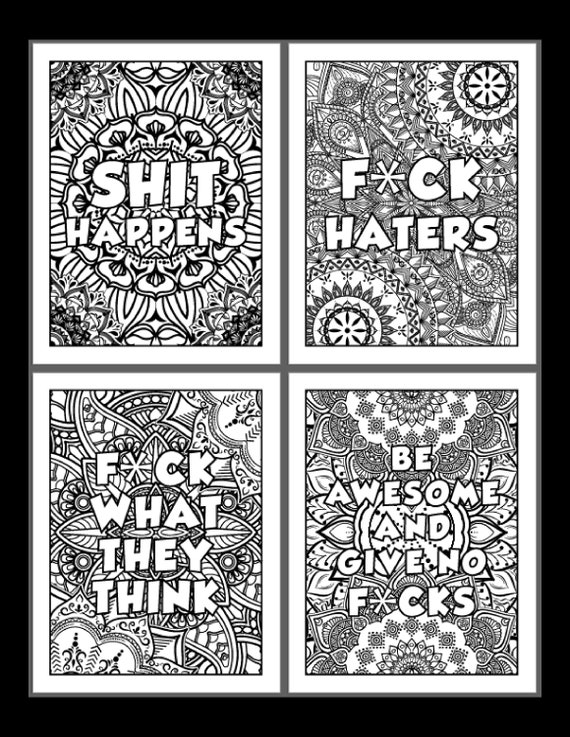 Adult Swear Word Coloring Page, Adult Swear Word Printable Coloring Pages,  Digital Download, Coloring Book Pages, Print From Home, 16 Page (Instant  Download) - …