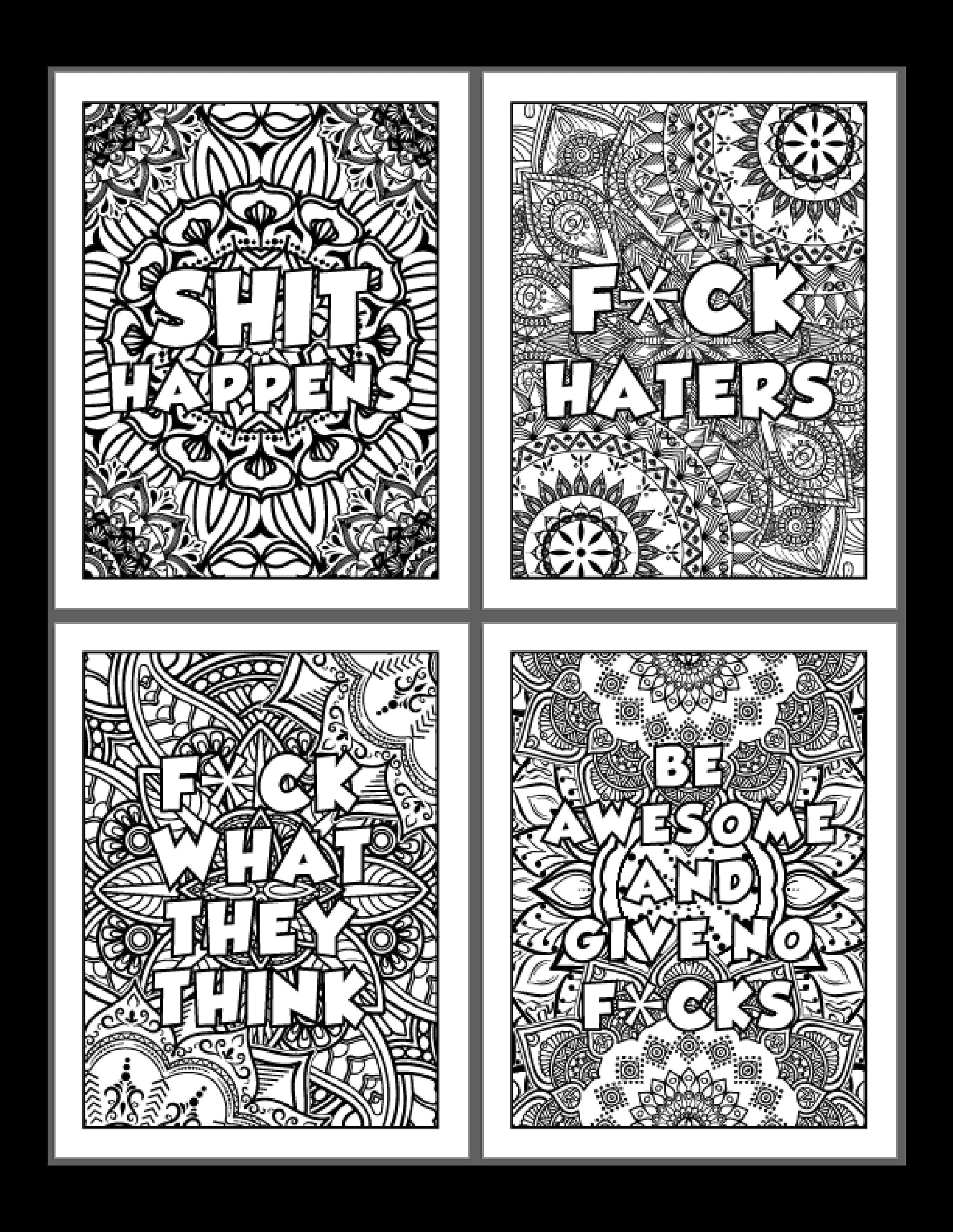 Adult Swear Word Coloring Page, Adult Swear Word Printable Coloring Pages,  Digital Download, Coloring Book Pages, Print From Home, 16 Page (Instant  Download) - …