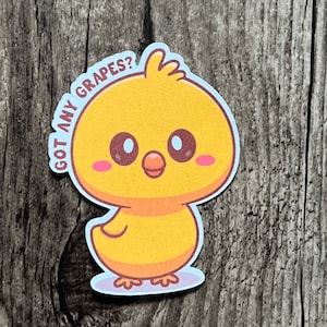 Autocollant J&#39;ai des raisins, autocollant canard, autocollant découpé, autocollant pour ordinateur portable, autocollant drôle, résistant à l&#39;eau, autocollant Tik Tok, cadeau pour un ami