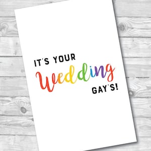 Carte de mariage gay, carte de vœux, téléchargement numérique, carte papier, mariage lesbien, mariage LGBTQ, mariage de fierté, carte de mariage LGBTQ, au Canada