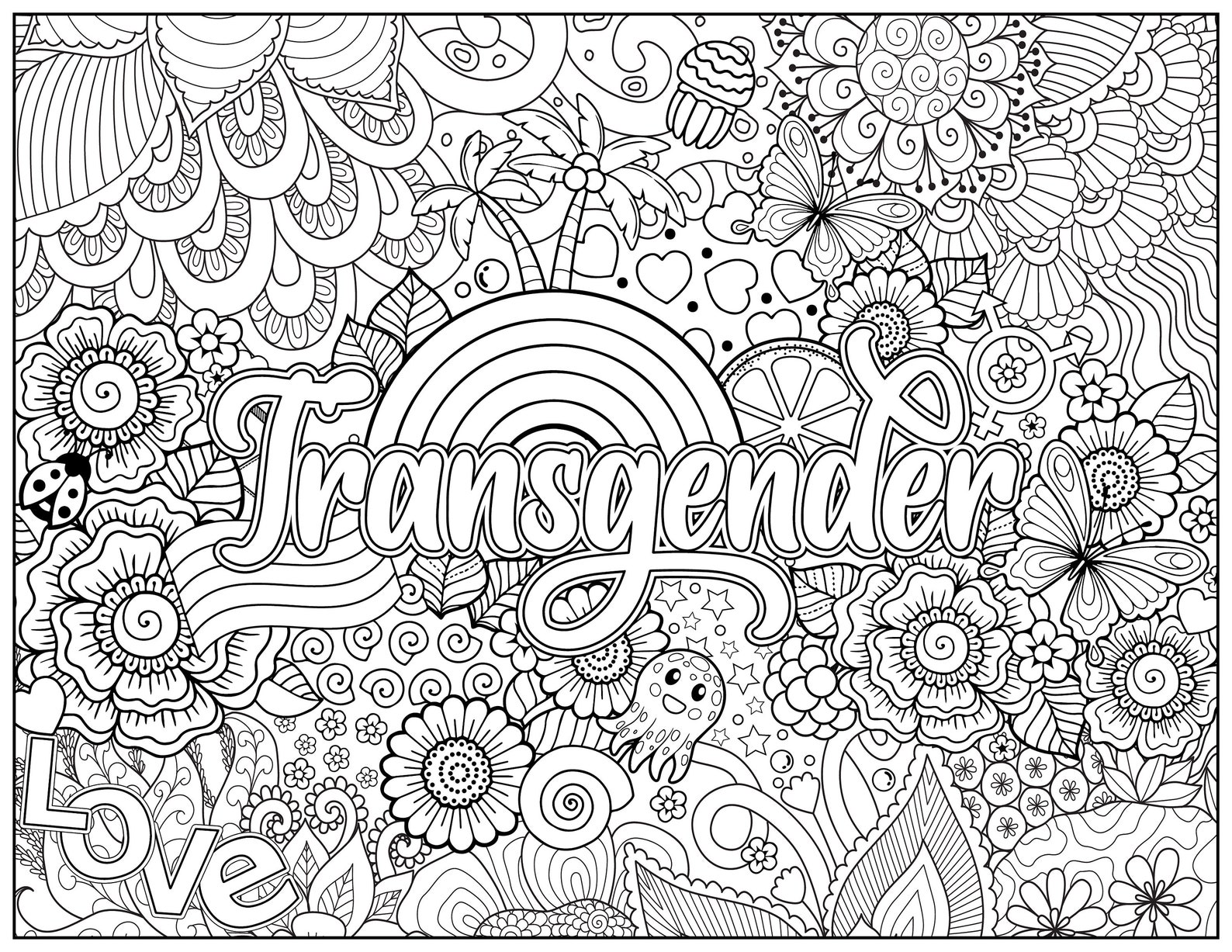 Trans Colouring Pride Coloring Printable Colouring Page - Etsy