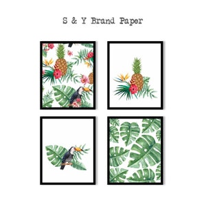 Tropical Prints, Leaf Art, Wall Decor, Office Decor, Gift for Her, Office Decor, Plant Lover Gift, Monstera
