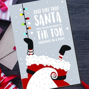 Tik Tok Challenge Santa / Carte de voeux de vacances / Téléchargement physique ou numérique