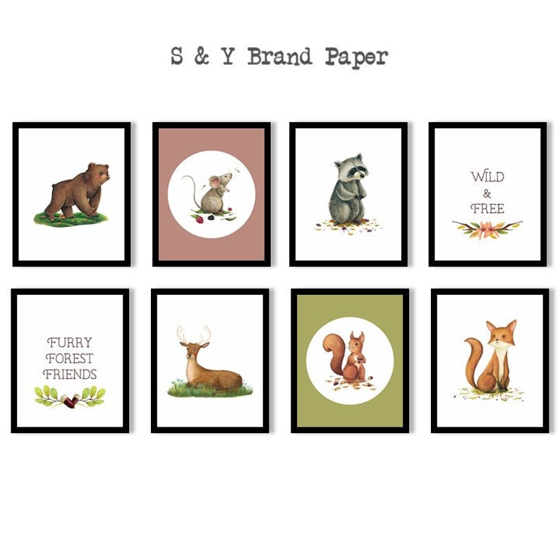 Printable Forest Friends Baby Nursery Art Wall Decor Printable Etsy